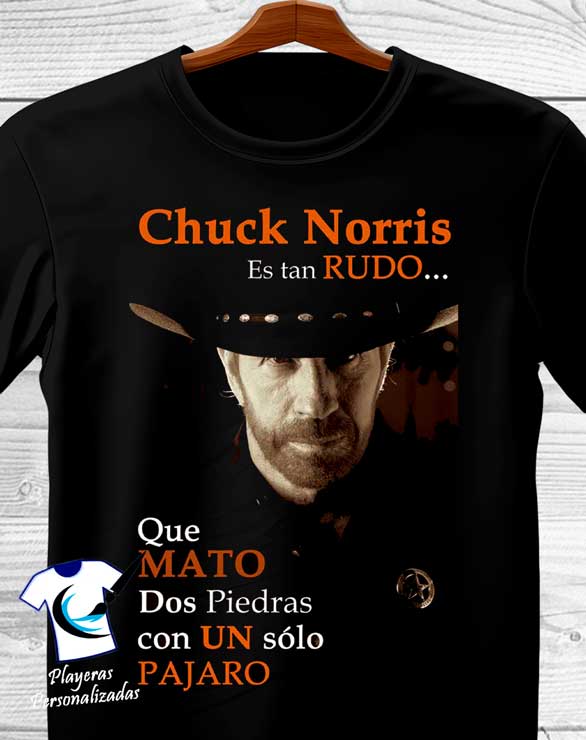 Playera Chuck Norris es tan RUDO, que mato a dos piedras con un pajaro